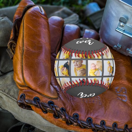最高のパーソナライズされたパパ写真のコラージュと文字 野球ボール