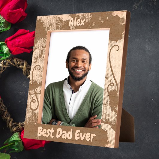 最高のパーソナライズされたパパ永遠の父の日のギフト木製 レーザー彫刻フレーム