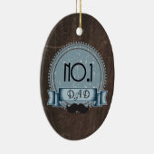 最高のパーソナライズされたパパ賞 セラミックオーナメント (右)