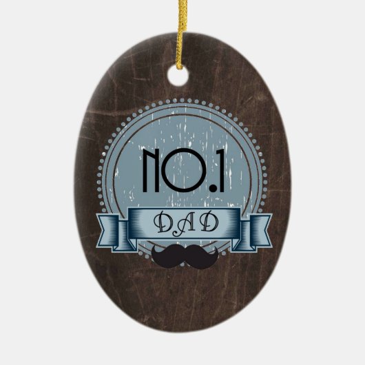 最高のパーソナライズされたパパ賞 セラミックオーナメント (正面)
