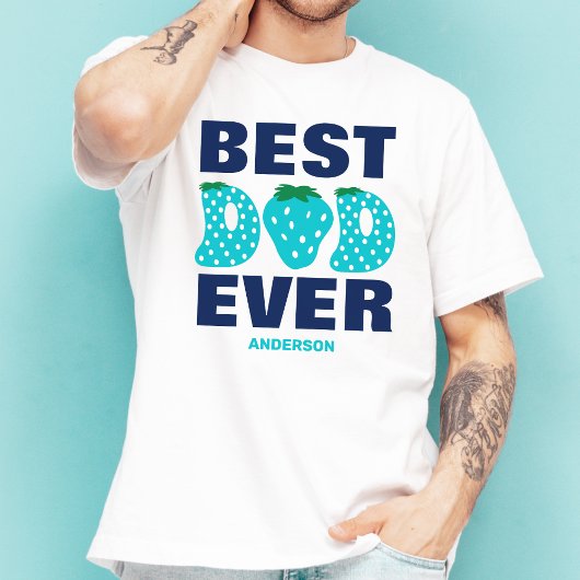 最高のパーソナライズされたパパ・エバーストロベリーファーザー・デイ Tシャツ