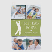 最高のパーソナライズされたパパbyパー写真コラージングゴルフ ゴルフタオル (正面)