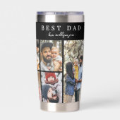 最高のパーソナライズされたパパEver 8 Photo Collage Father 保温保冷タンブラー (背面)