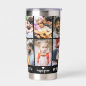 最高のパーソナライズされたパパEver 8 Photo Collage Father 保温保冷タンブラー (左面)