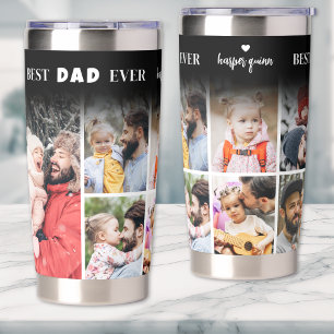 最高のパーソナライズされたパパEver 8 Photo Collage Father 保温保冷タンブラー