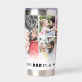 最高のパーソナライズされたパパEver 8 Photo Collage Father 保温保冷タンブラー (正面)