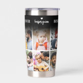 最高のパーソナライズされたパパEver 8 Photo Collage Father 保温保冷タンブラー (左面)