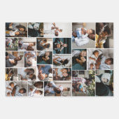 最高のパーソナライズされたパパEver Family Photo Collage ラッピングペーパーシート (正面)