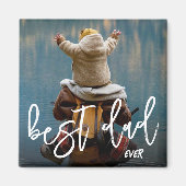 最高のパーソナライズされたパパEver Father's Day写真 マグネット (正面)