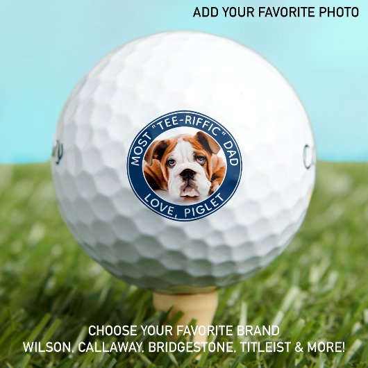 最高のパーソナライズされたパパEver Golf Pet Dog Photo ゴルフボール