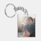 最高のパーソナライズされたパパEver Photo Key Chain キーホルダー (正面左)