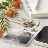 最高のパーソナライズされたパパEver Photo Key Chain キーホルダー (正面右)