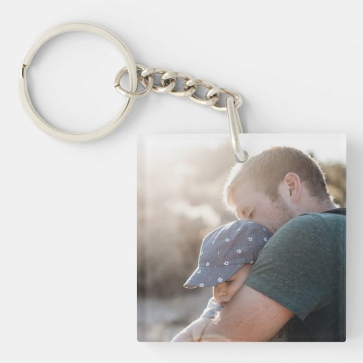 最高のパーソナライズされたパパEver Photo Key Chain キーホルダー (正面)