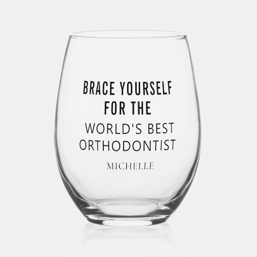 最高のパーソナライズされたプロフェッショナル名 ステムなしワイングラス (正面)