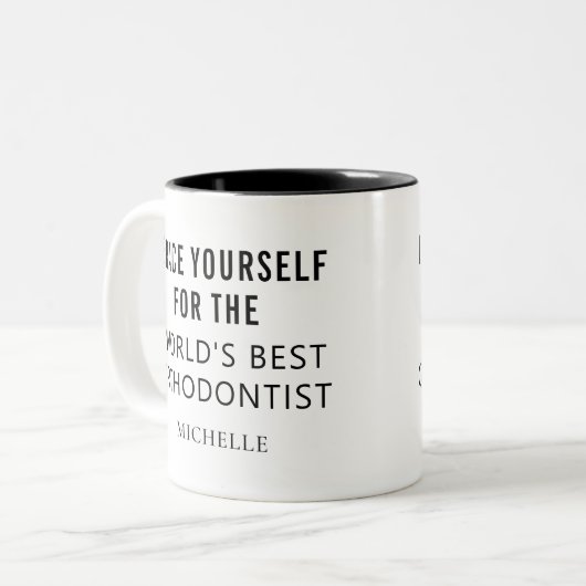 最高のパーソナライズされたプロフェッショナル名 ツートーンマグカップ (正面左)