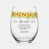最高のパーソナライズされたメマウ…ひまわり ステムなしワイングラス (正面)