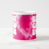 最高のパーソナライズされたラードエバーピンク絞り染め ジャンボコーヒーマグカップ (正面)