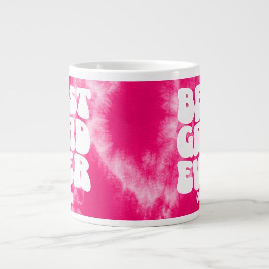 最高のパーソナライズされたラードエバーピンク絞り染め ジャンボコーヒーマグカップ (正面)