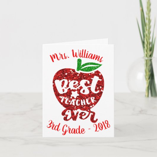 最高のパーソナライズされた先生 サンキューカード (正面)