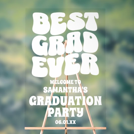 最高のパーソナライズされた卒業生の歓迎 アクリルサイン (ニュートラル)