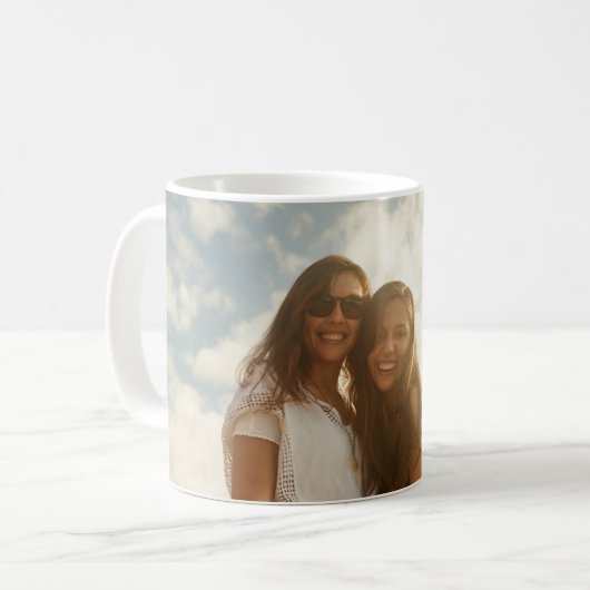 最高のパーソナライズされた友の写真と名前 コーヒーマグカップ (正面左)