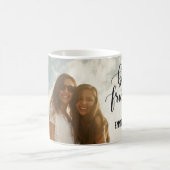 最高のパーソナライズされた友の写真と名前 コーヒーマグカップ (中央)