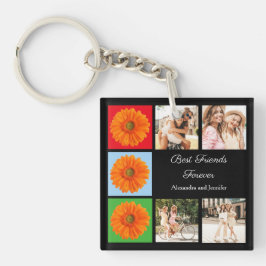 最高のパーソナライズされた友永遠の写真コラージュ キーホルダー
