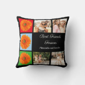 最高のパーソナライズされた友永遠の写真コラージュ クッション (裏面)