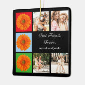 最高のパーソナライズされた友永遠の写真コラージュ セラミックオーナメント (左)