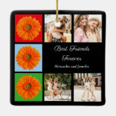 最高のパーソナライズされた友永遠の写真コラージュ セラミックオーナメント (裏面)