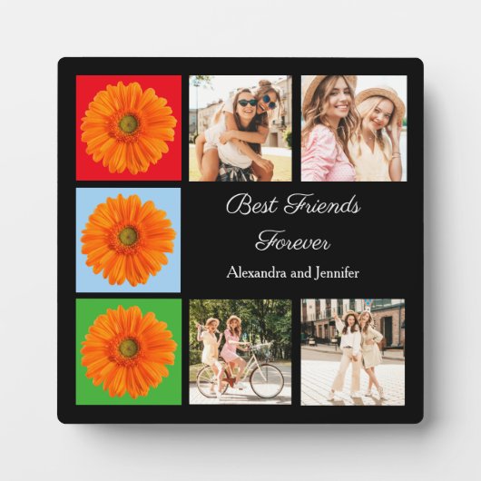 最高のパーソナライズされた友永遠の写真コラージュ フォトプラーク (正面)