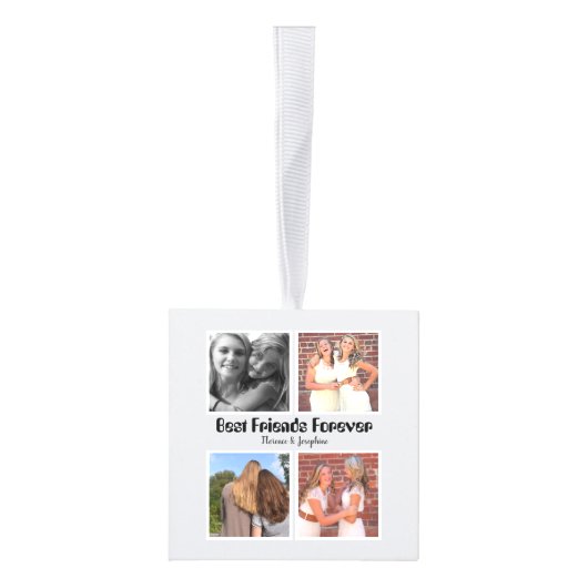 最高のパーソナライズされた友達forever 4 photo collage キューブオーナメント (右)