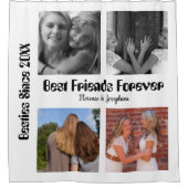 最高のパーソナライズされた友達forever 4 photo collage シャワーカーテン (正面)