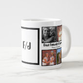 最高のパーソナライズされた友達forever 4 photo collage ジャンボコーヒーマグカップ (正面右)