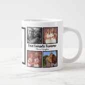 最高のパーソナライズされた友達forever 4 photo collage ジャンボコーヒーマグカップ (右)