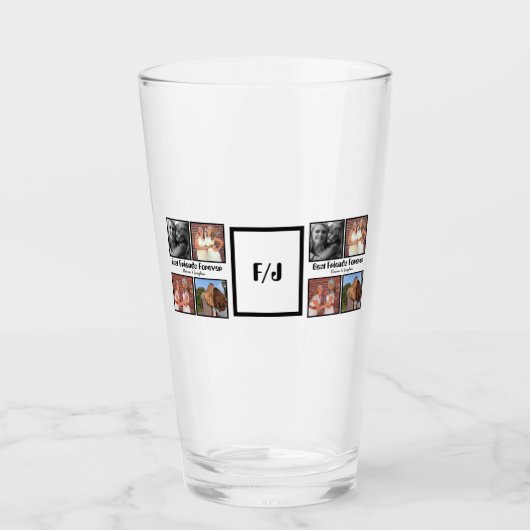 最高のパーソナライズされた友達forever 4 photo collage タンブラーグラス (正面)