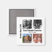 最高のパーソナライズされた友達forever 4 photo collage マグネット (正面/裏面)