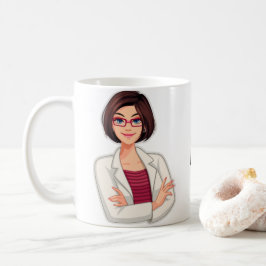 最高のパーソナライズされた可愛いドクターブルネット コーヒーマグカップ