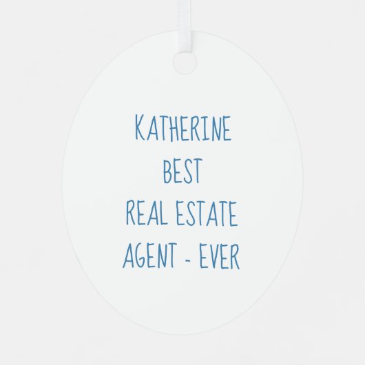 最高のパーソナライズされた実在不動産代理人 メタルオーナメント (裏面)