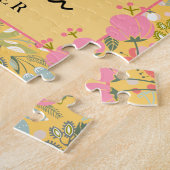 最高のパーソナライズされた母は家族の写真と文字 ジグソーパズル (側面)