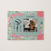 最高のパーソナライズされた母は家族の写真と文字 ジグソーパズル (横)