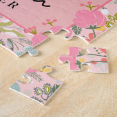 最高のパーソナライズされた母は家族の写真と文字 ジグソーパズル (側面)