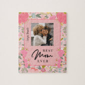 最高のパーソナライズされた母は家族の写真と文字 ジグソーパズル (縦)