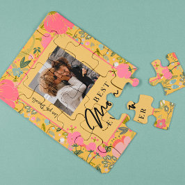 最高のパーソナライズされた母は家族の写真と文字 ジグソーパズル