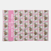 最高のパーソナライズされた犬の母が写真のキッチンタオル キッチンタオル (横)