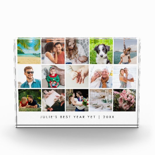 最高のパーソナライズされた15年度未コレージ フォトブロック (正面)