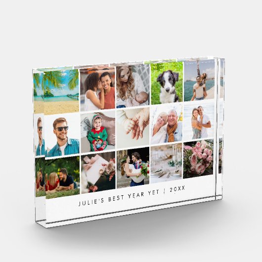 最高のパーソナライズされた15年度未コレージ フォトブロック (左)