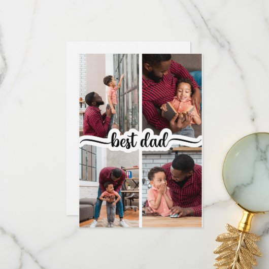 最高のパーソナライズされた4 Photo Collage サンキューカード (正面/裏面インサイチュ)