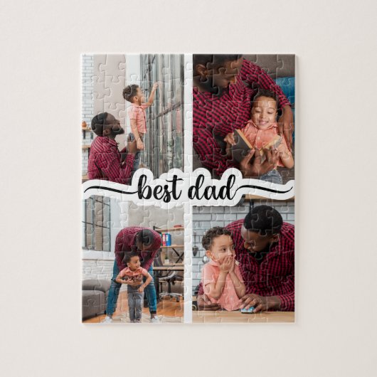 最高のパーソナライズされた4 Photo Collage ジグソーパズル (縦)