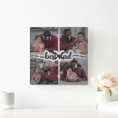 最高のパーソナライズされた4 Photo Collage スクエア壁時計 (ホーム)